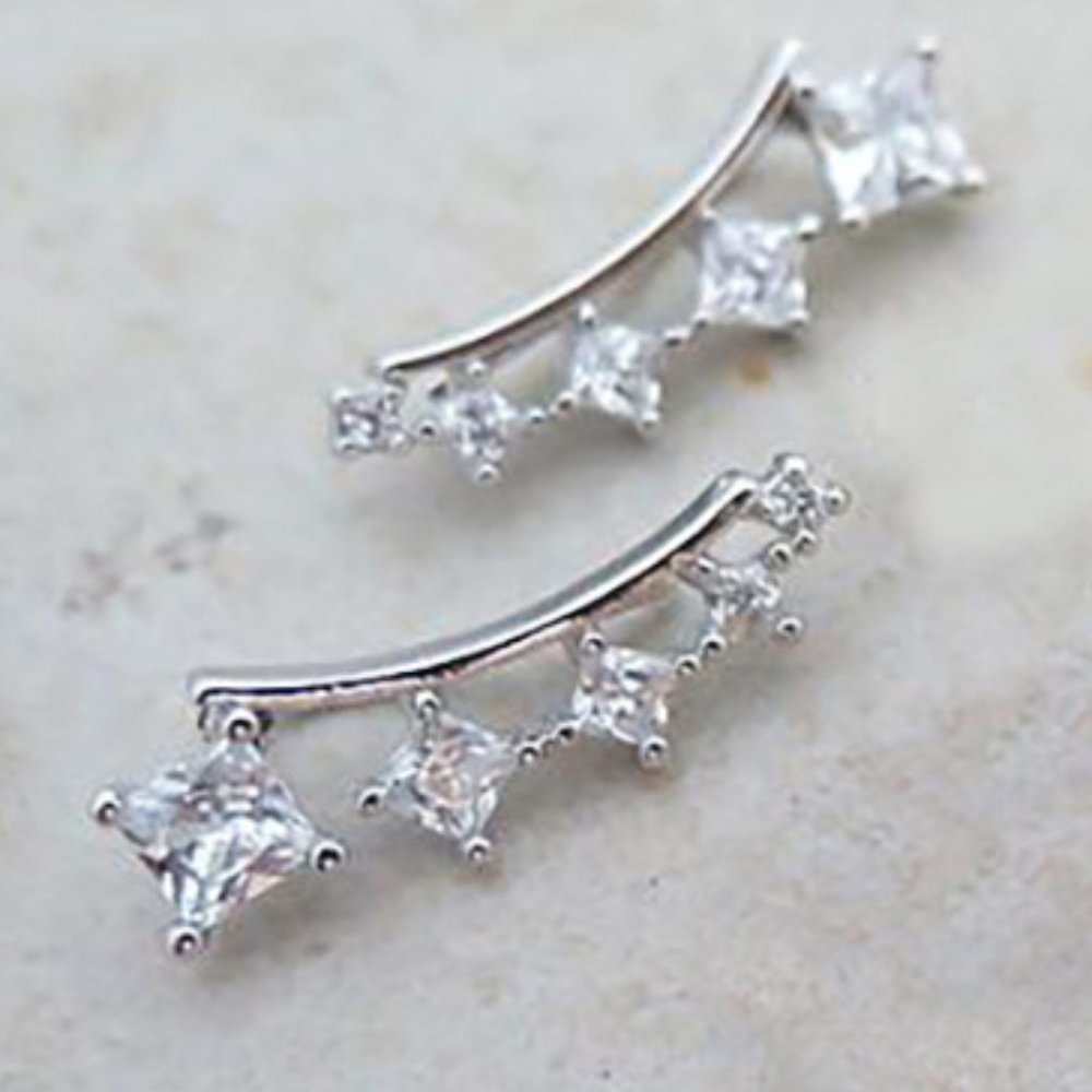New Arrival Gorgeous Princess Cut Cz Drop Earrings, Gpmb1475